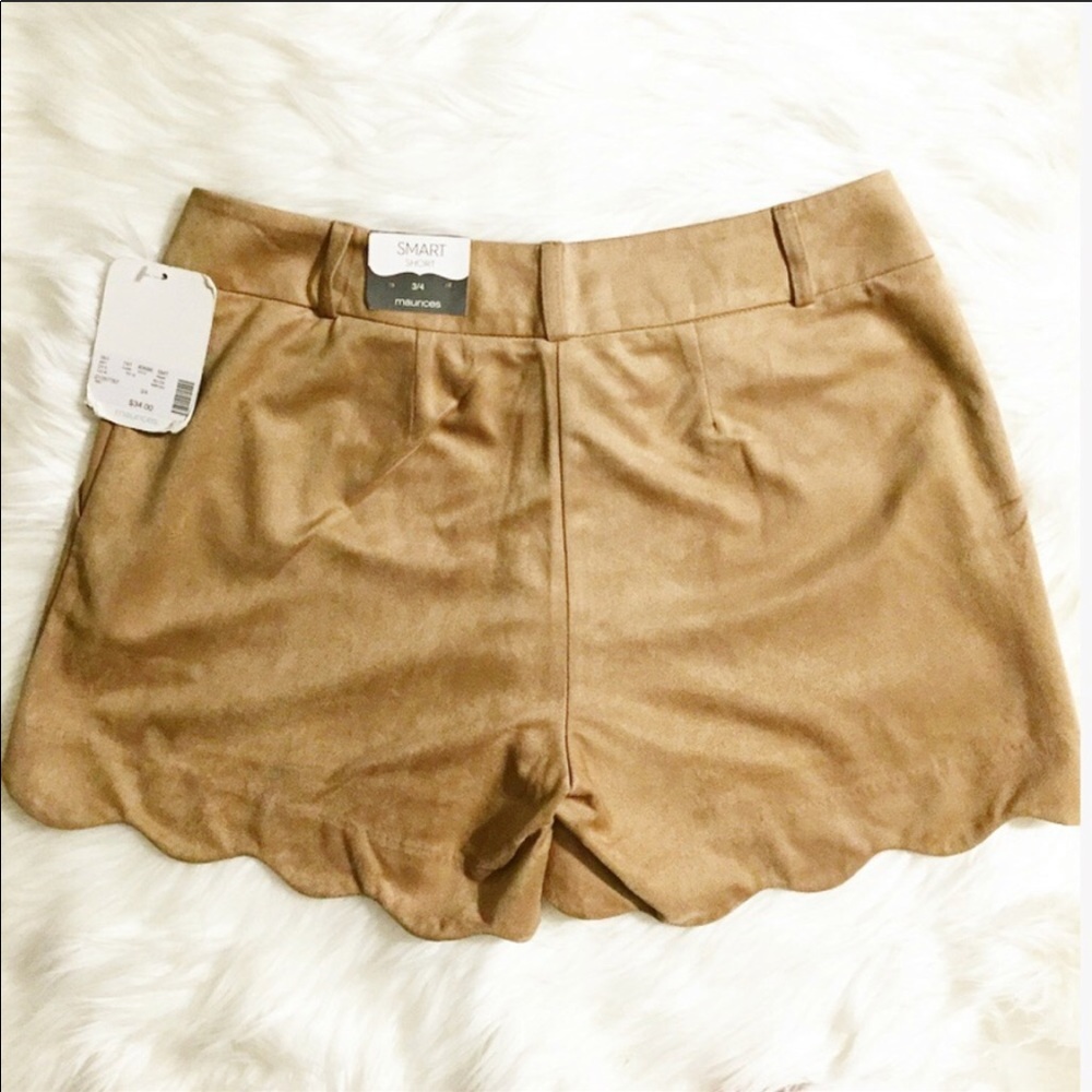 Maurices Faux Suede Scalloped Shorts 3/4 NWT - Picture 2 of 4